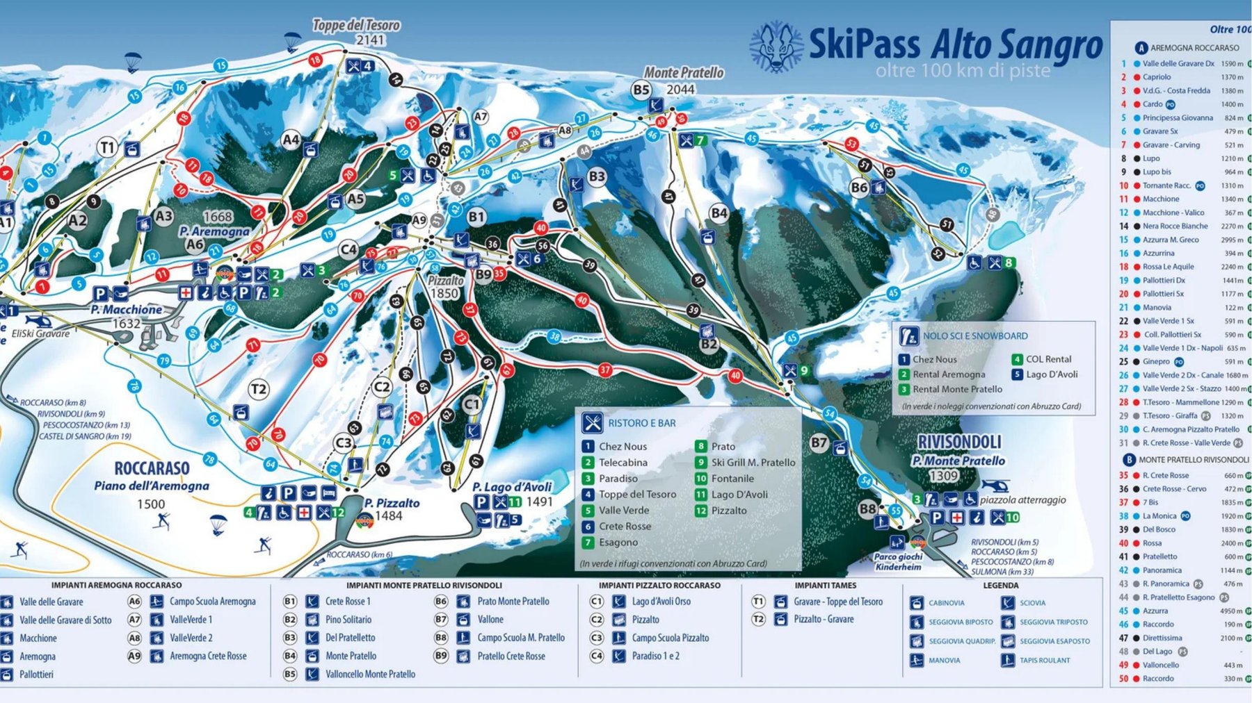 Roccaraso piste map